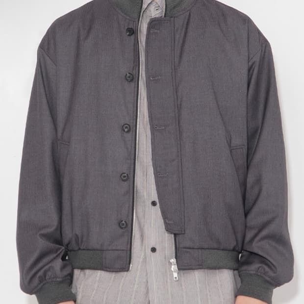 차콜 스트라이프 블루종 