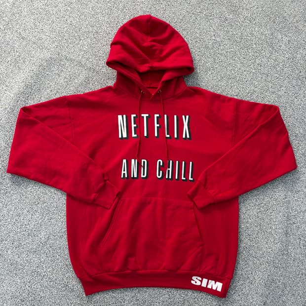 M 넷플릭스 레터링 후드 맨투맨 0304J