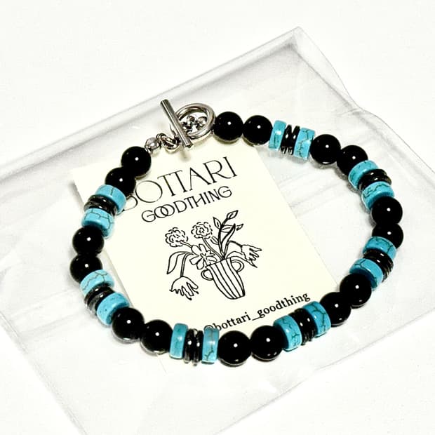 (핸드메이드) 오닉스 앤 아더 고급 원석팔찌