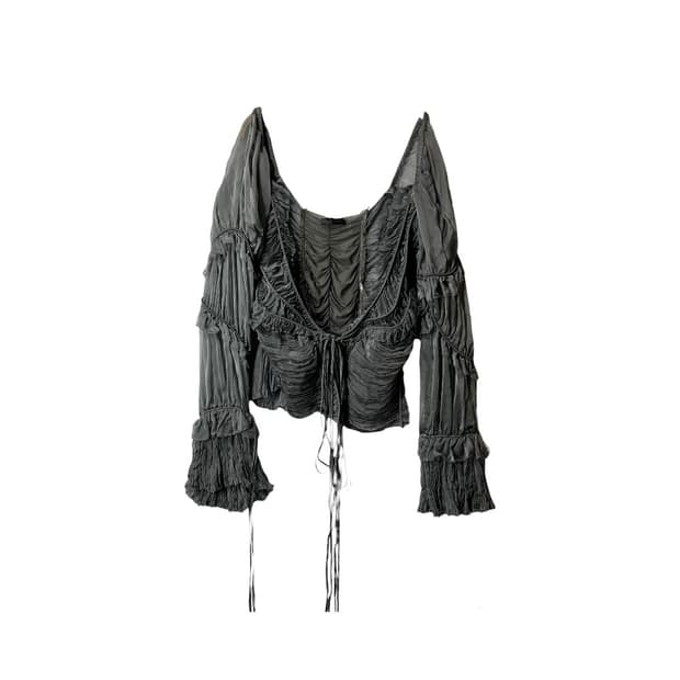 [Donna Karan] 돈나 카란 아카이브 러플드 플리츠 볼레로