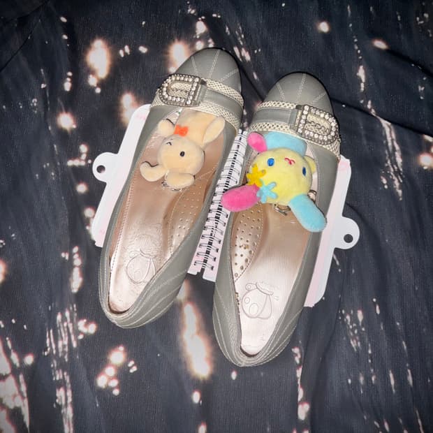 빈티지 중고 갸루 긱시크 y2k 실버 로퍼힐