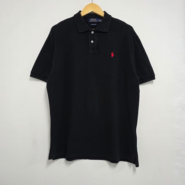 XL 폴로 랄프로렌 블랙 반팔 카라티 커스텀슬림핏