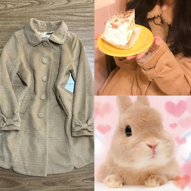 빈티지 브라운 라떼 리본 코트 히메갸루 로걀 라떼 히메카지 리즈리사깔