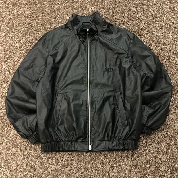 1011갤러리 자수 로고 레더 투웨이 집업 자켓