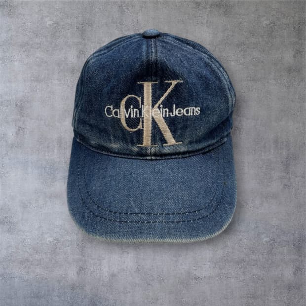 캘빈클라인 진스  90s 빈티지 데님 볼캡 모자