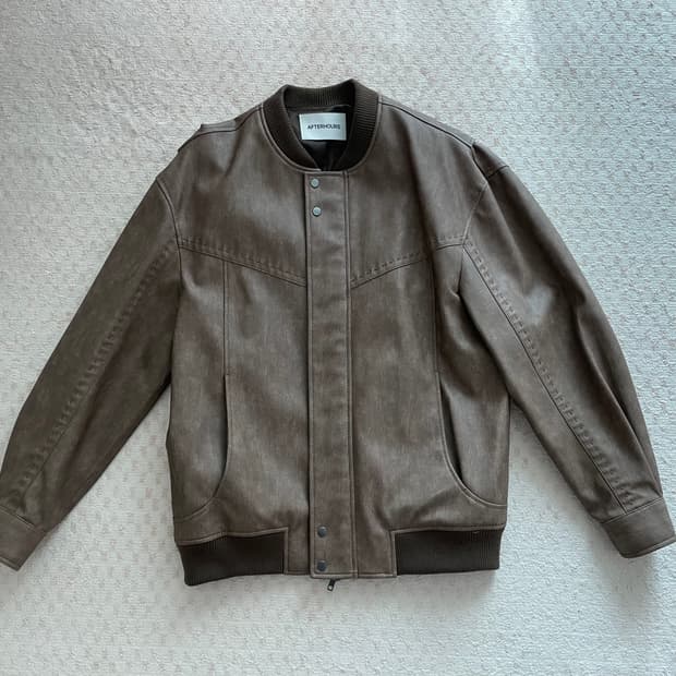 브라운 레더 자켓