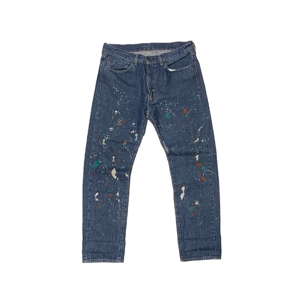 END X LEVIS 리바이스 페인티드 505 레귤러 셀비지 청바지