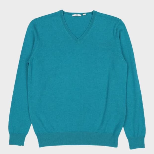 유니클로 브이넥 캐시미어니트 L