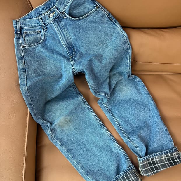 칼하트 데님 안감 체크 청바지