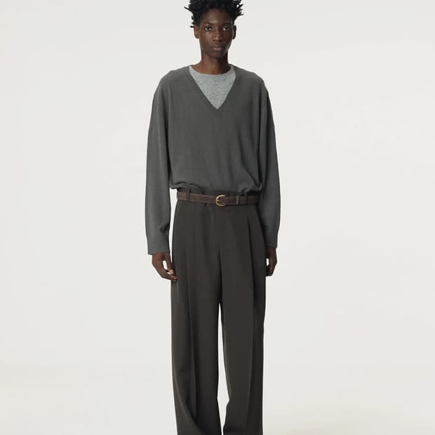 렉토 25FW 스티렌 턱 팬츠 차콜 그레이