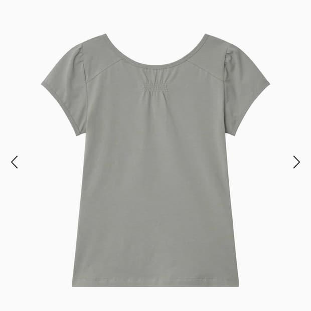 오헤시오 SMOCKED PUFF T-SHIRT, KHAKI GRAY