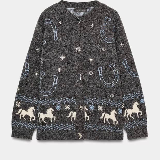 자라 말띠해 자카드 가디건 카우보이 웨스턴 가디건