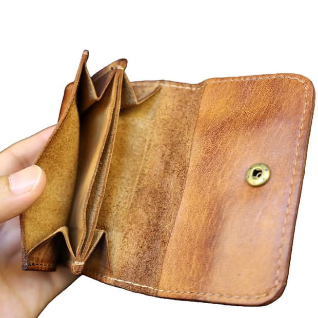 천연 소가죽 빈티지 지갑