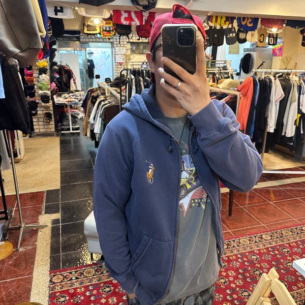 폴로 랄프로렌 빅포니 후드집업 네이비 L