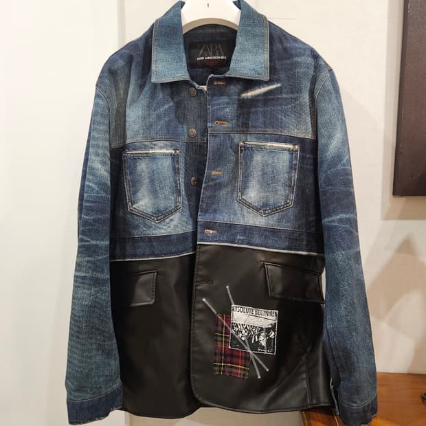 자라 x 앤더슨벨 데님 콤보 점퍼 미디움 블루 XL