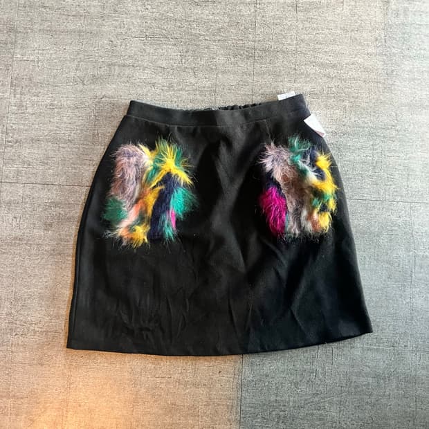 일본빈티지 Grl 핀터깔y2k 보헤미안 레인보우퍼 미니스커트