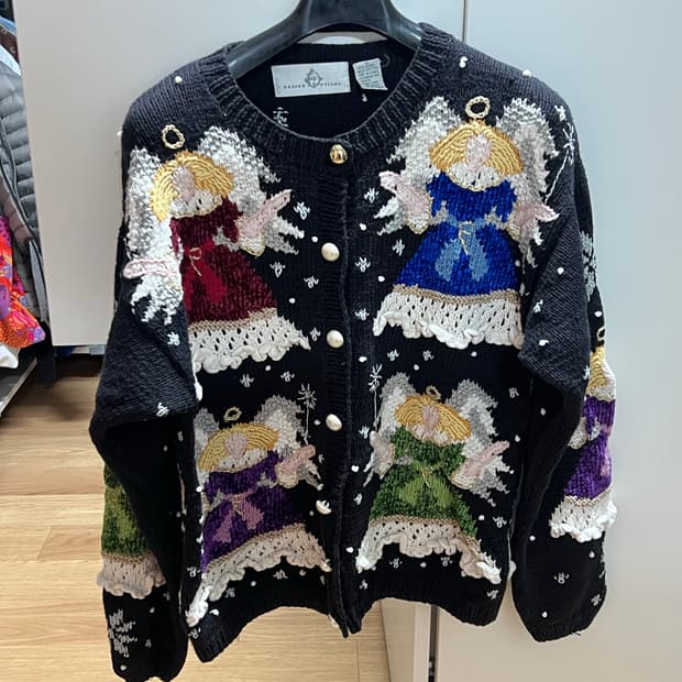 빈티지 자수 가디건