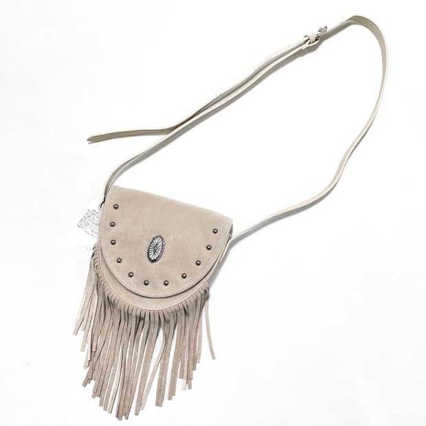 마우지 프린지 콘쵸 스웨이드 백