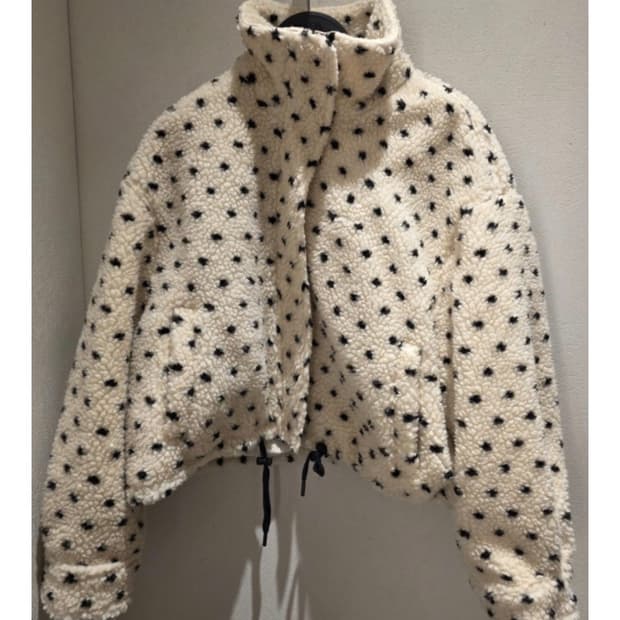 자라 도트 시어링 뽀글이 자켓 S