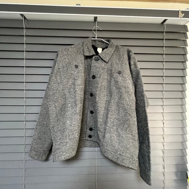 세야 그레이 크롭 코튼 울 자켓