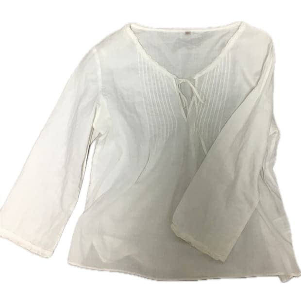 Japanese vintage white morigirl blouse