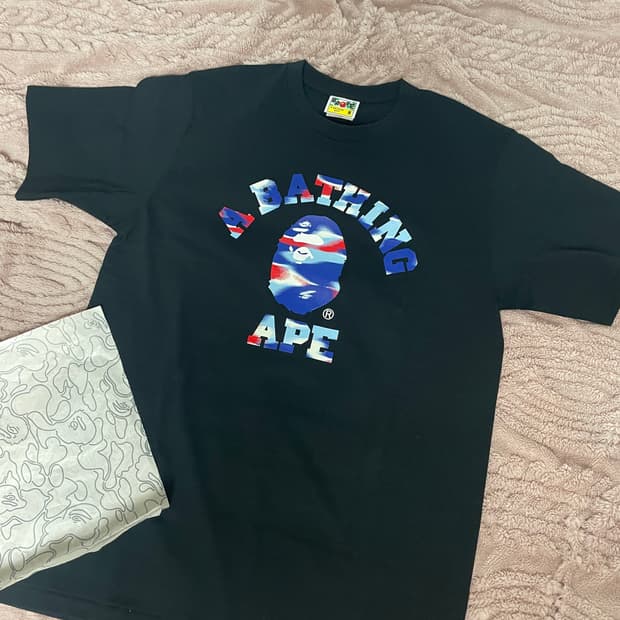 베이프 스크린 카모 반팔티 블랙 M