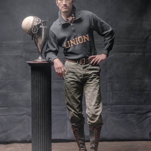 더블알엘 RRL 유니온 아플리케 하프집업 니트