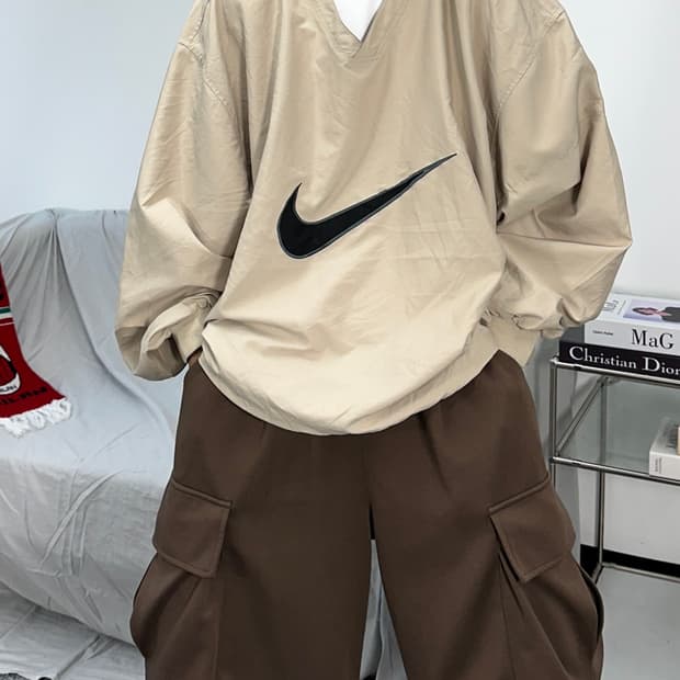 나이키 베이지 빅로고 웜업 XL