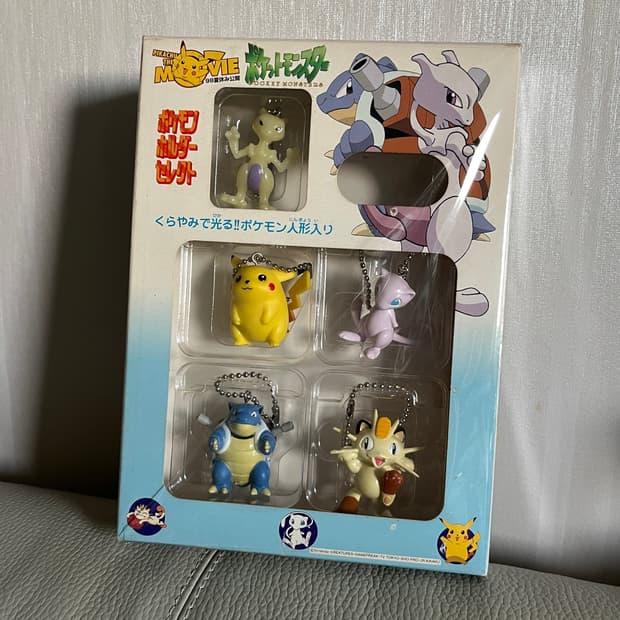 고전레어) 포켓몬스터 극장판 뮤츠의 역습 한정판 키링 세트