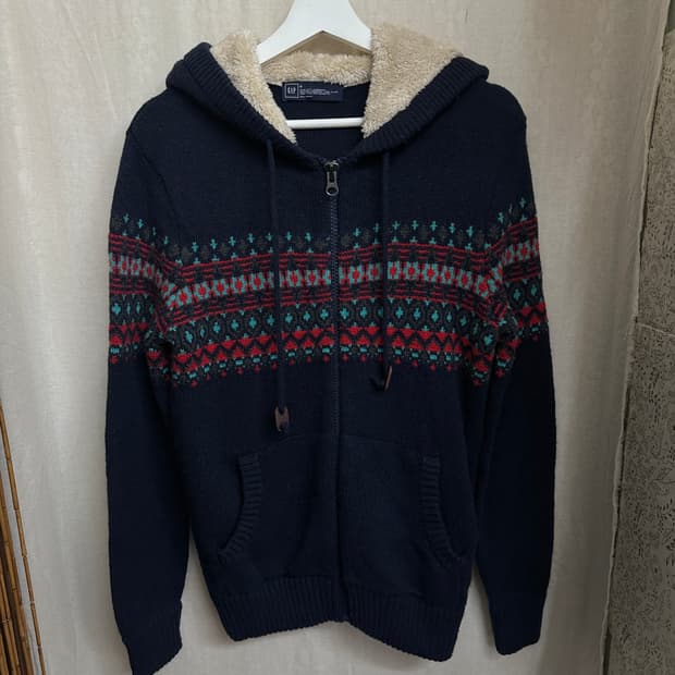 gap 노르딕 니트 후드집업