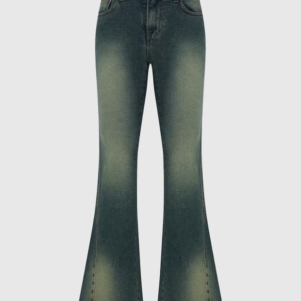 므넴 mnem  워싱 부츠컷 데님 bootcut denim