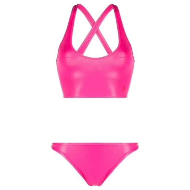 The attico 로고 자수 디테일 비키니