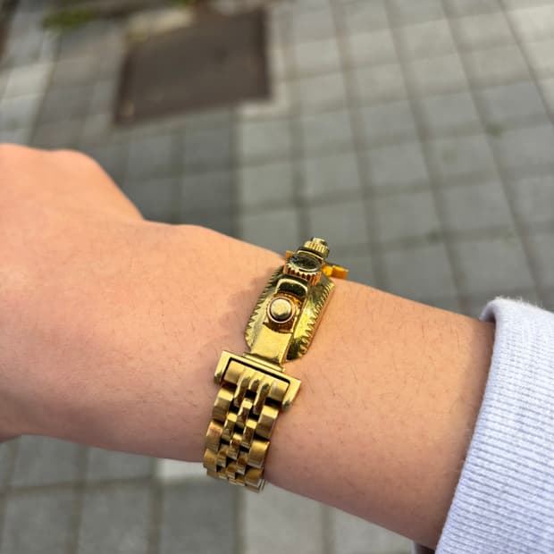 드바스크 유광골드 파이브라인 메탈밴드