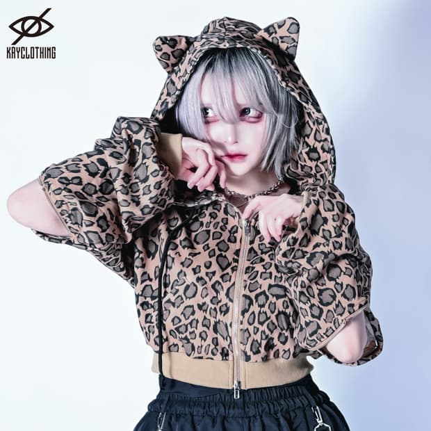 KRY clothing 케리 호피 후드집업 갸루