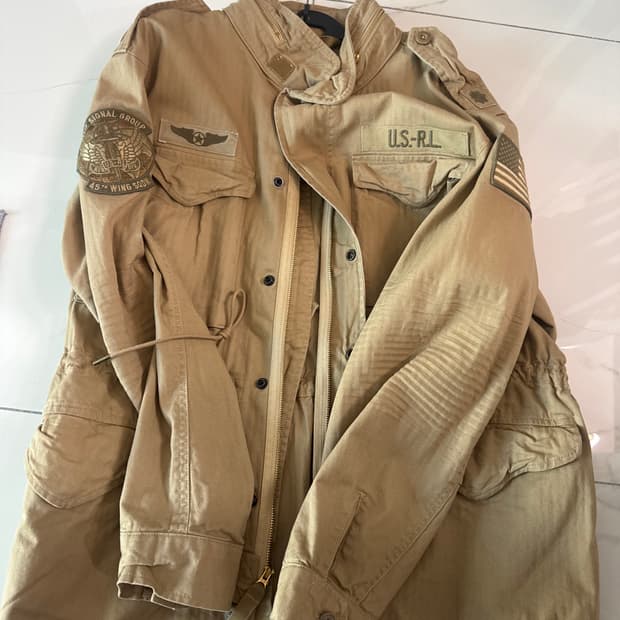 폴로랄프로렌 로고패치 필드자켓/베이지/L/새제품