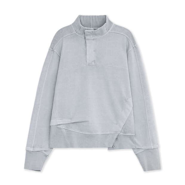 SYMM Slit Buttoned Pullover (Light Grey)