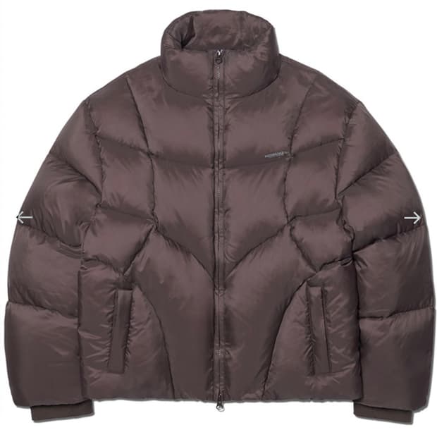 노매뉴얼 아엘라 덕다운 숏패딩 브라운 S