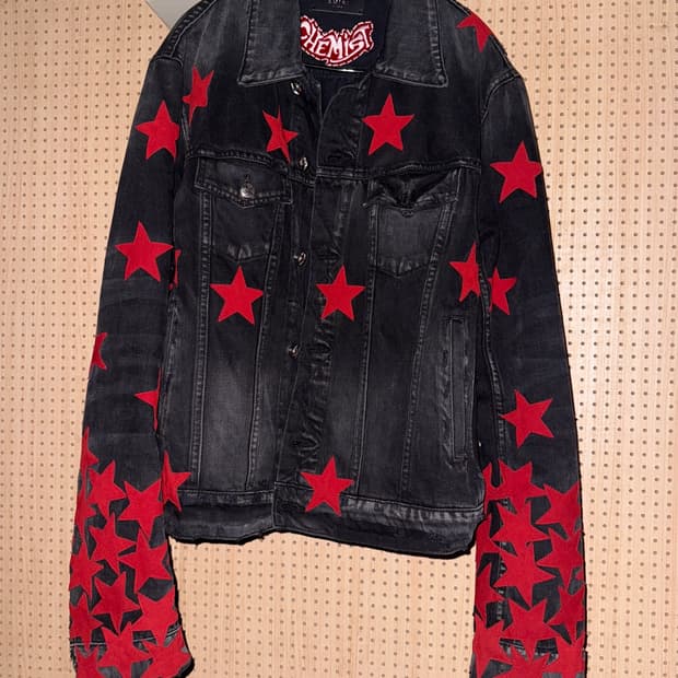 아미리 Amiri black chemist denim jacket