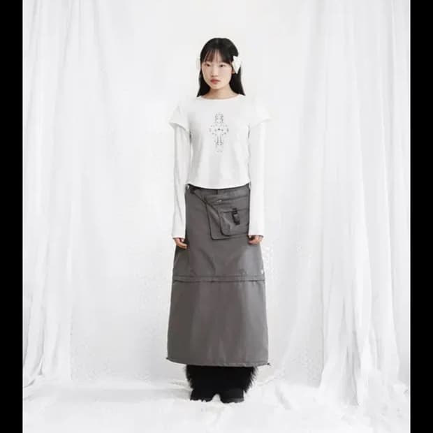 스마트어반유즈풀(코이세이오) 우먼 카고 포켓 스커트 웜 그레이 1size