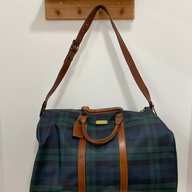 90’s Polo 체크 여행 가방