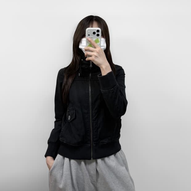 후부 Fubu y2k 하이넥 코튼 자켓 블랙