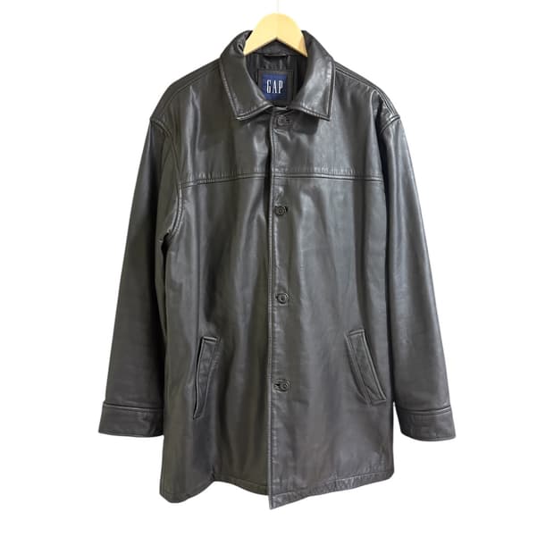 90s 올드갭 카코트 레더 블랙