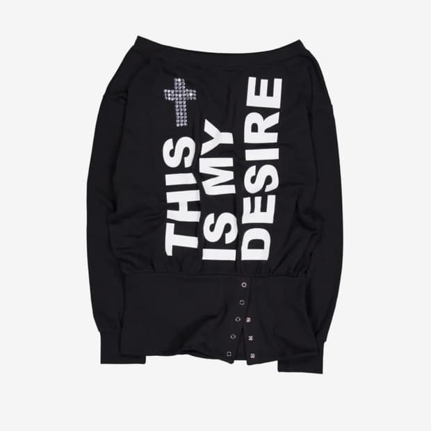 셋업이엑스이 볼드 레터링 루즈 탑 블랙