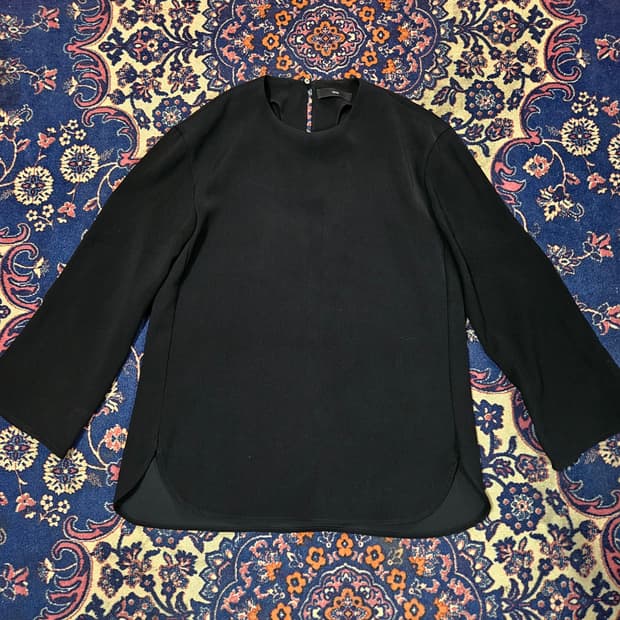 오르(ORR) 블랙 트임 블라우스 S