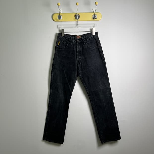 아르마니 진스 몰스킨 블랙 데님 팬츠 32