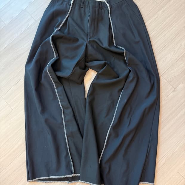 스티치 와이드 팬츠 슬랙스 벌룬팬츠 치마바지