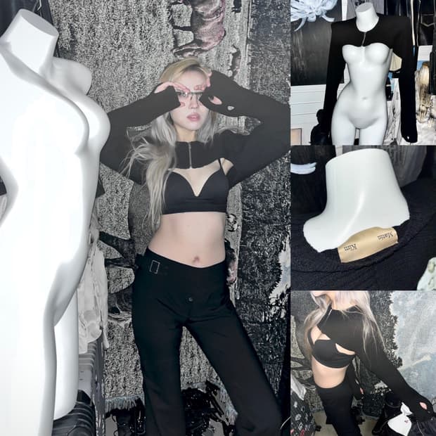 마틴 킴 핑거 홀 크롭 볼레로