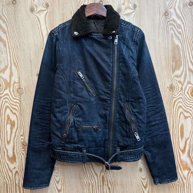 디젤 멀티지퍼 데님 무스탕