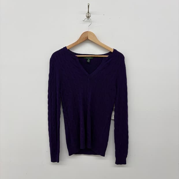 Lauren Ralph Lauren 케이블 니트 퍼플 여성 M