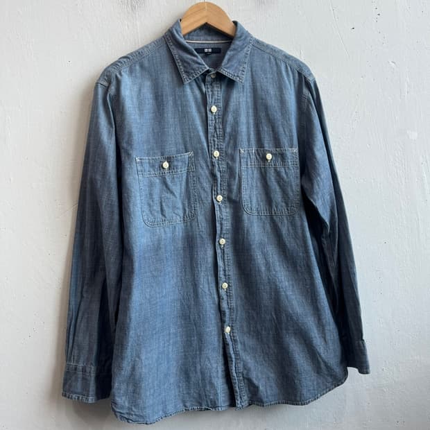 유니클로 셀비지 샴브레이 셔츠 XL